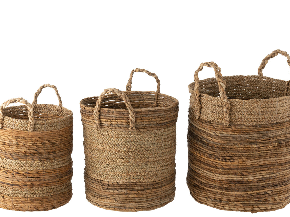 Set van 3 manden Lucie Raffia Nature