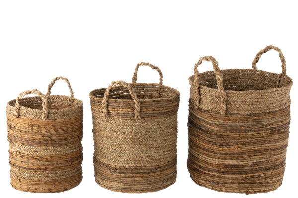 Set van 3 manden Lucie Raffia Nature