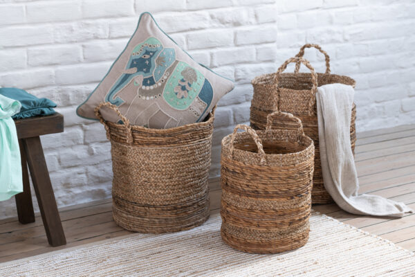 Set van 3 manden Lucie Raffia Nature