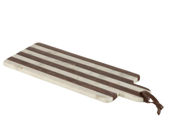 Gestreepte Marmeren Serveerplank J-line Large