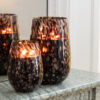 Geurkaars Mia Zwart/Mix Glas Medium-120H