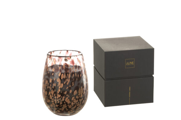 Geurkaars Mia Zwart/Mix Glas Medium-120H