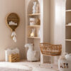 41727-1-2.jpg Rond Vloerkleed Boho franjes donker Beige J-line