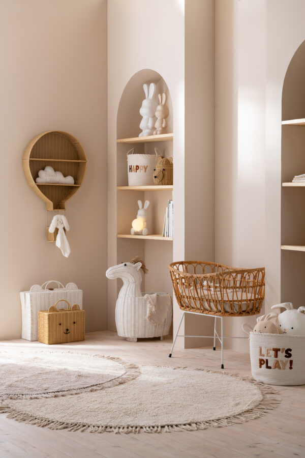 41727-1-2.jpg Rond Vloerkleed Boho franjes donker Beige J-line