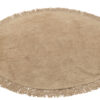 41727-2-1.jpg Rond Vloerkleed Boho franjes donker Beige J-line