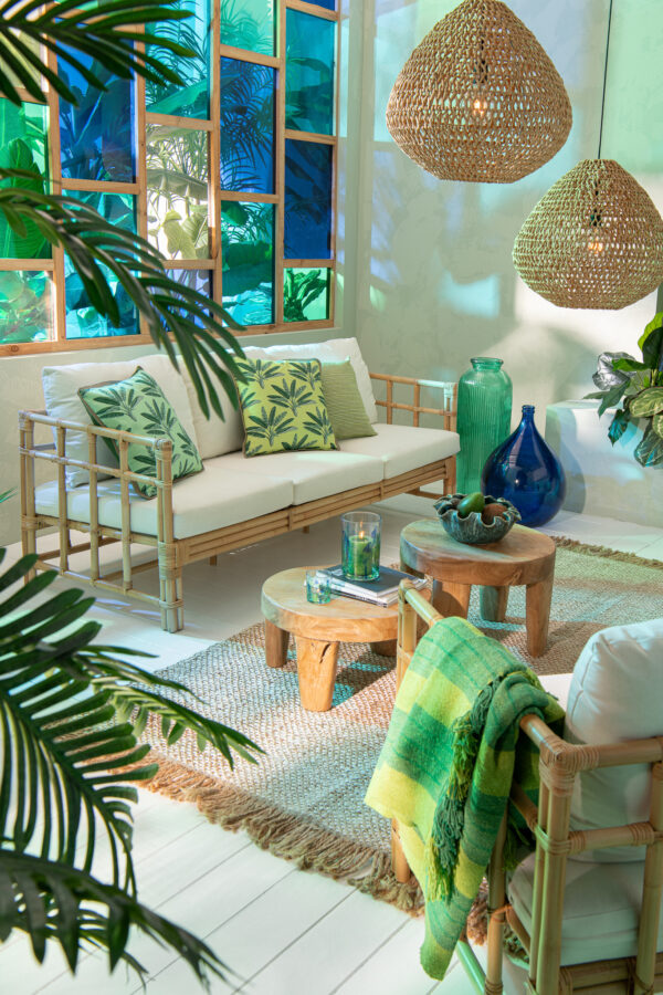 3-zitsbank Elise incl. kussen naturel/wit J-line