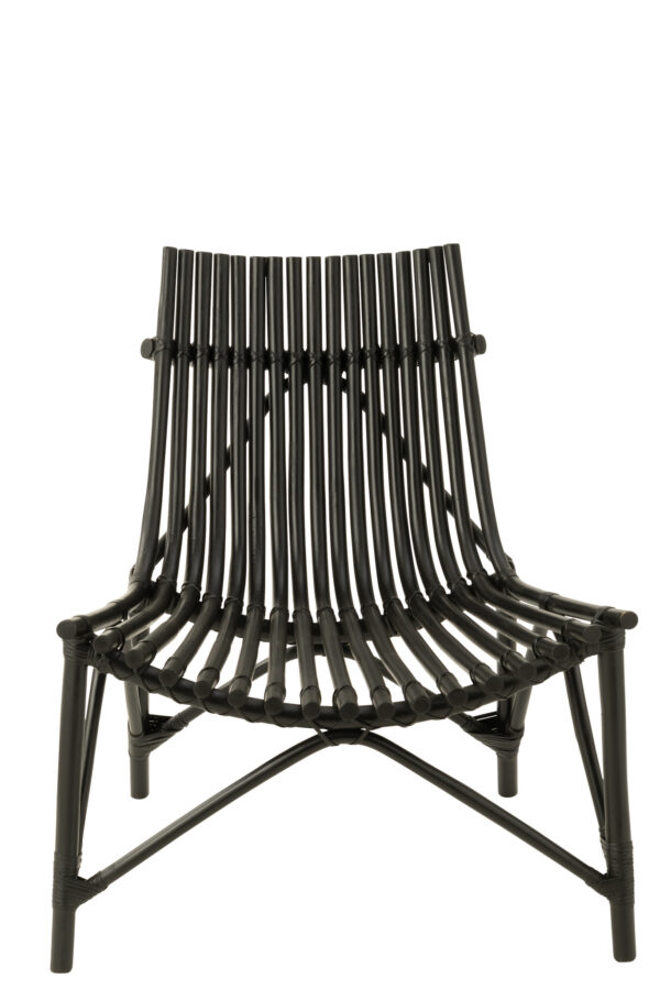 Zwarte Loungestoel Rotan J-line