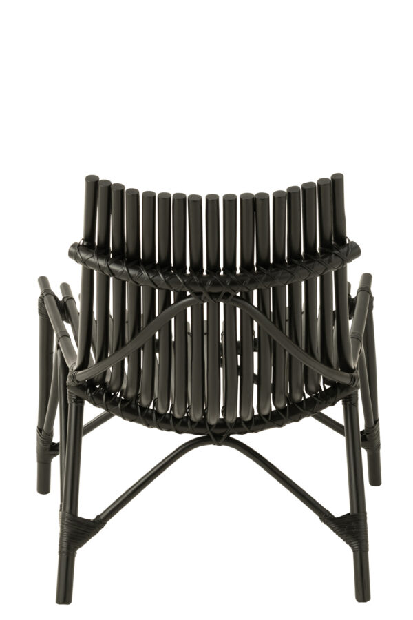 Zwarte Loungestoel Rotan J-line