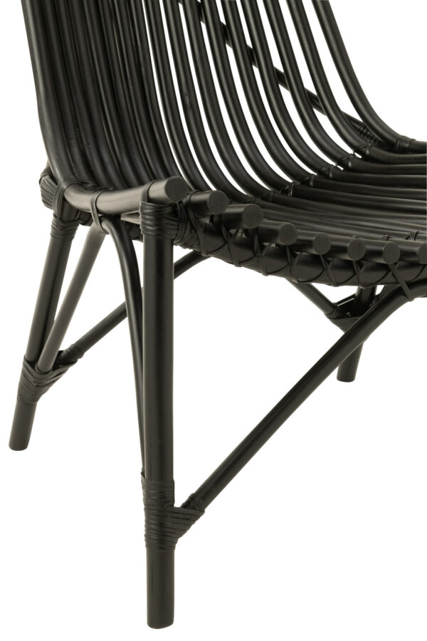 Zwarte Loungestoel Rotan J-line