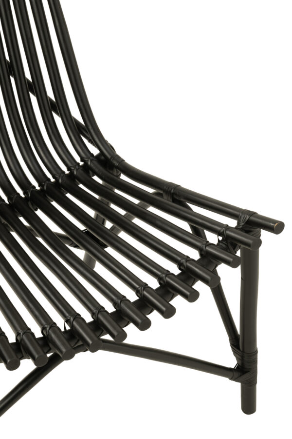 Zwarte Loungestoel Rotan J-line