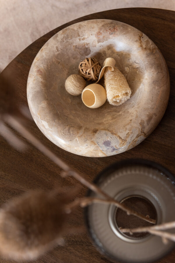 Ronde Marmeren Kom Beige - Large