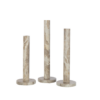 set van 3 beige marmeren kaarshouders