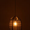 Hanglamp Ion Linnen/Bamboe Zwart Klein