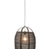 Hanglamp Ion Linnen/Bamboe Zwart Klein
