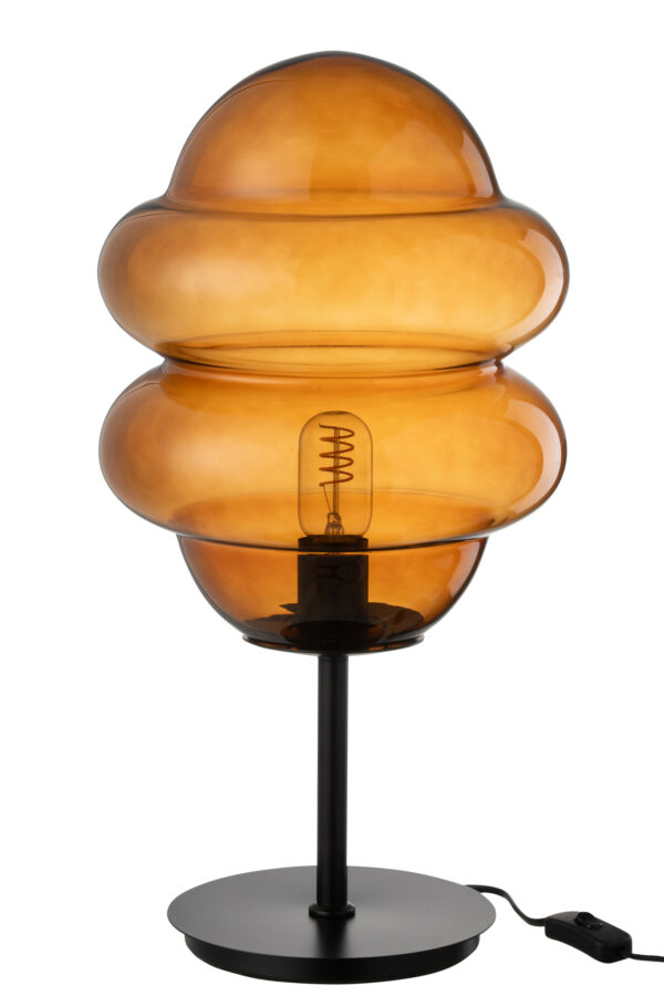 48793-0-1.jpg Tafellamp Honinglepel Glas Bruin