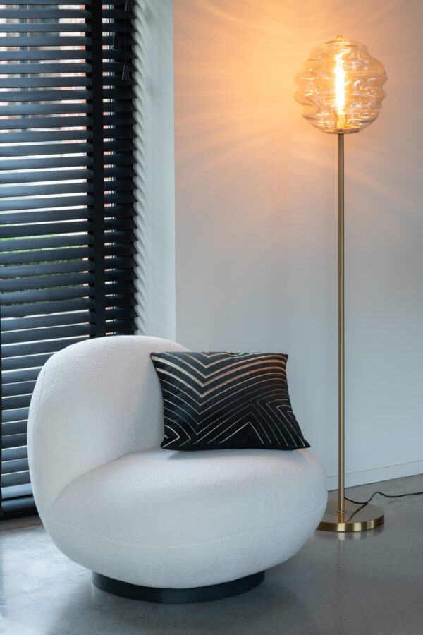 Vloerlamp Honingraat Glas Licht Cognac