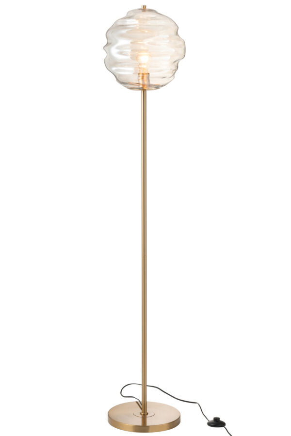Vloerlamp Honingraat Glas Licht Cognac