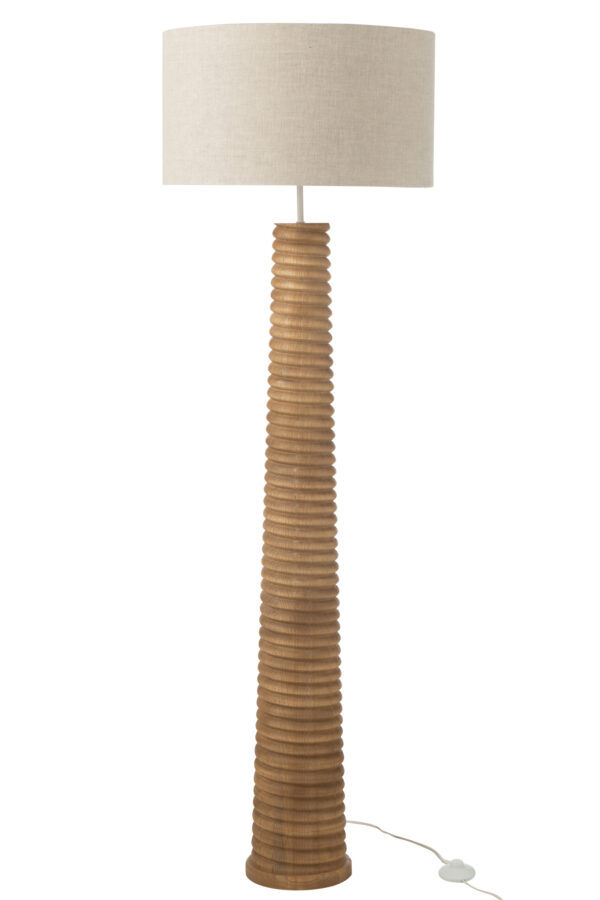 Vloerlamp Schroefdraad Ailanthushout Naturel / Grijs
