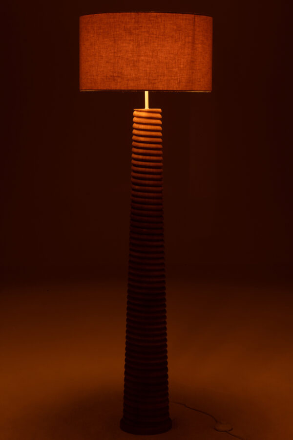 Vloerlamp Schroefdraad Ailanthushout Naturel / Grijs