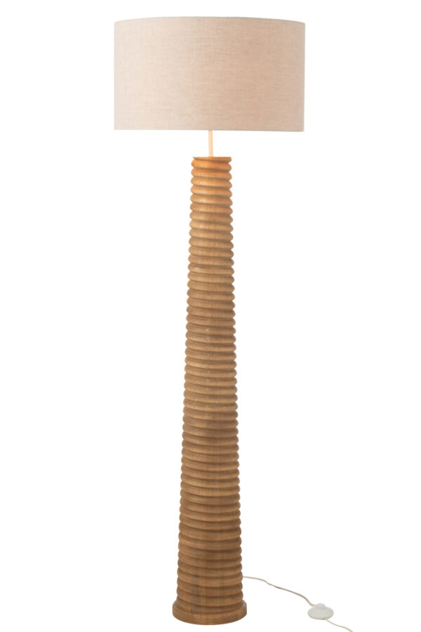 Vloerlamp Schroefdraad Ailanthushout Naturel / Grijs