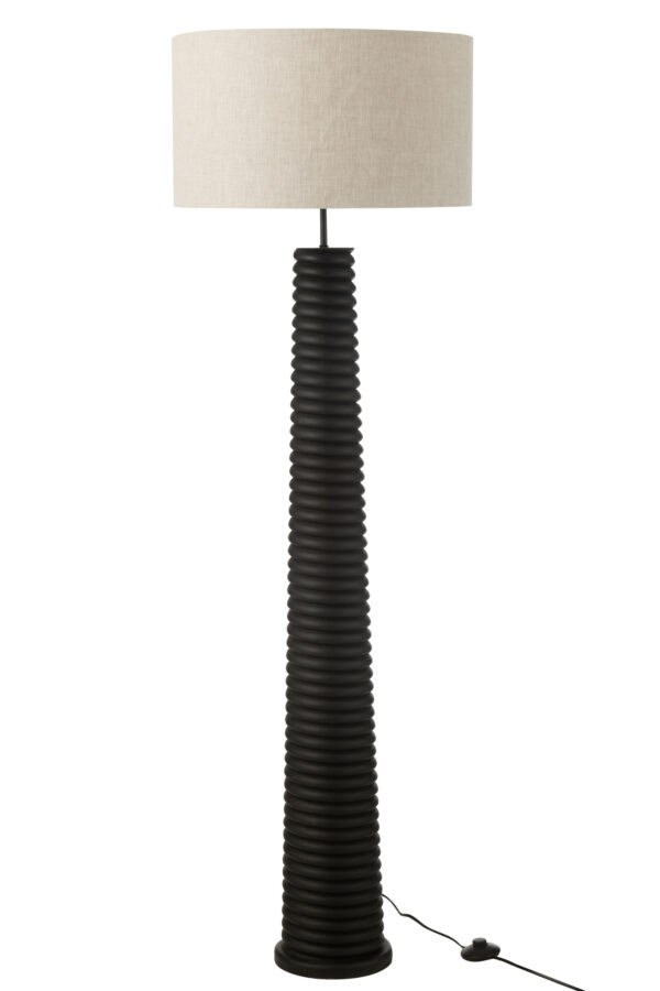 Vloerlamp Schroefdraad Ailanthushout Zwart/Grijs