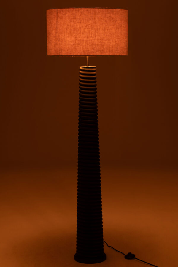 Vloerlamp Schroefdraad Ailanthushout Zwart/Grijs