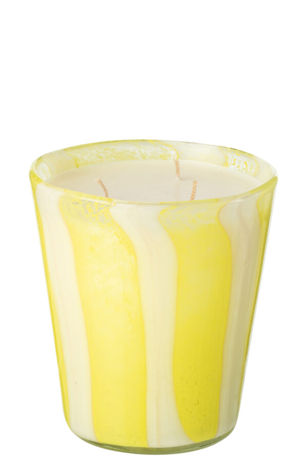 Geurkaars Noa Lines Geel Medium-68 uur