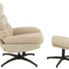 Relaxstoel + Voetenbank Beige