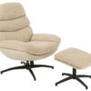 Relaxstoel + Voetenbank Beige