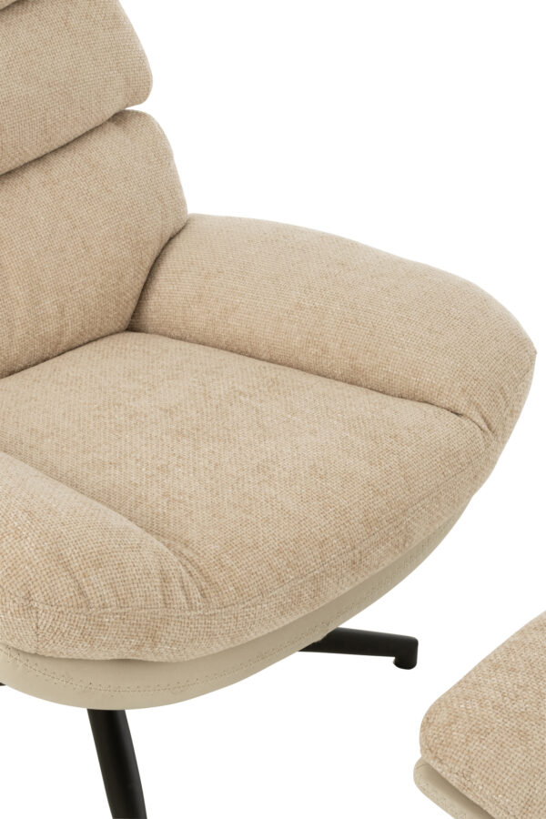 Relaxstoel + Voetenbank Beige