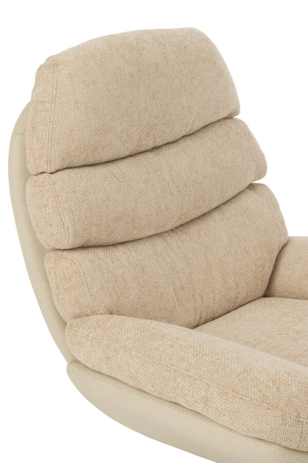 Relaxstoel + Voetenbank Beige