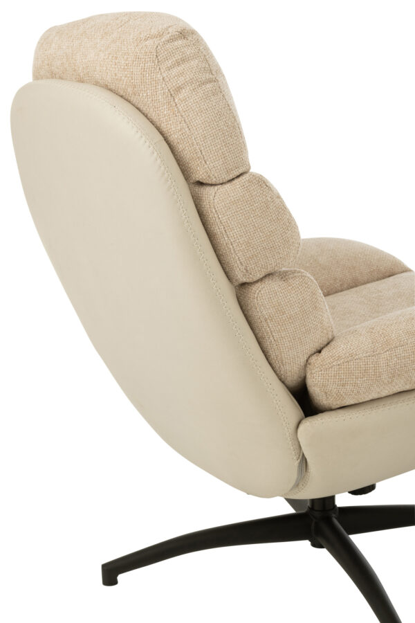 Relaxstoel + Voetenbank Beige