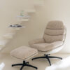 Relaxstoel + Voetenbank Beige