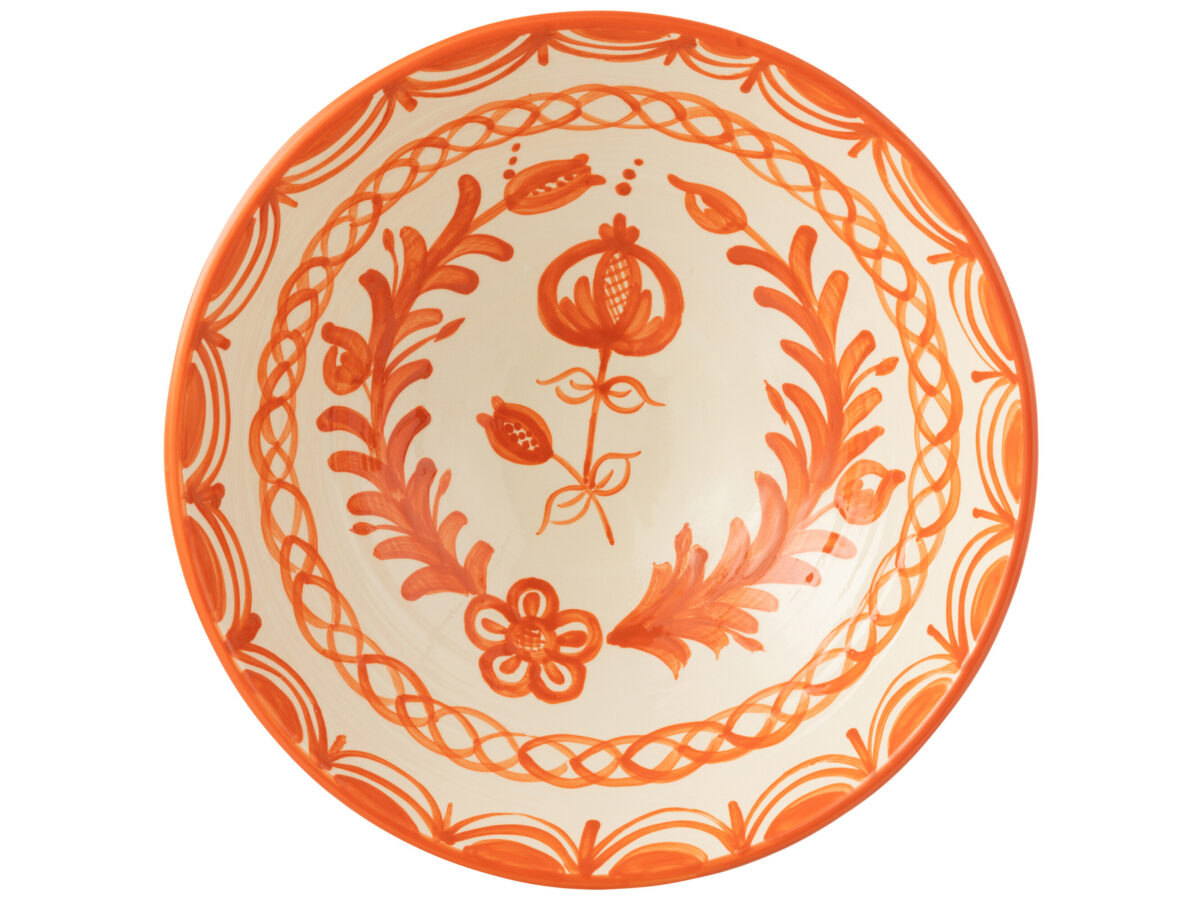 Lebrillo kom Granada keramiek wit/oranje