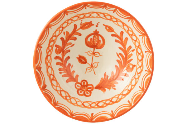 Lebrillo kom Granada keramiek wit/oranje