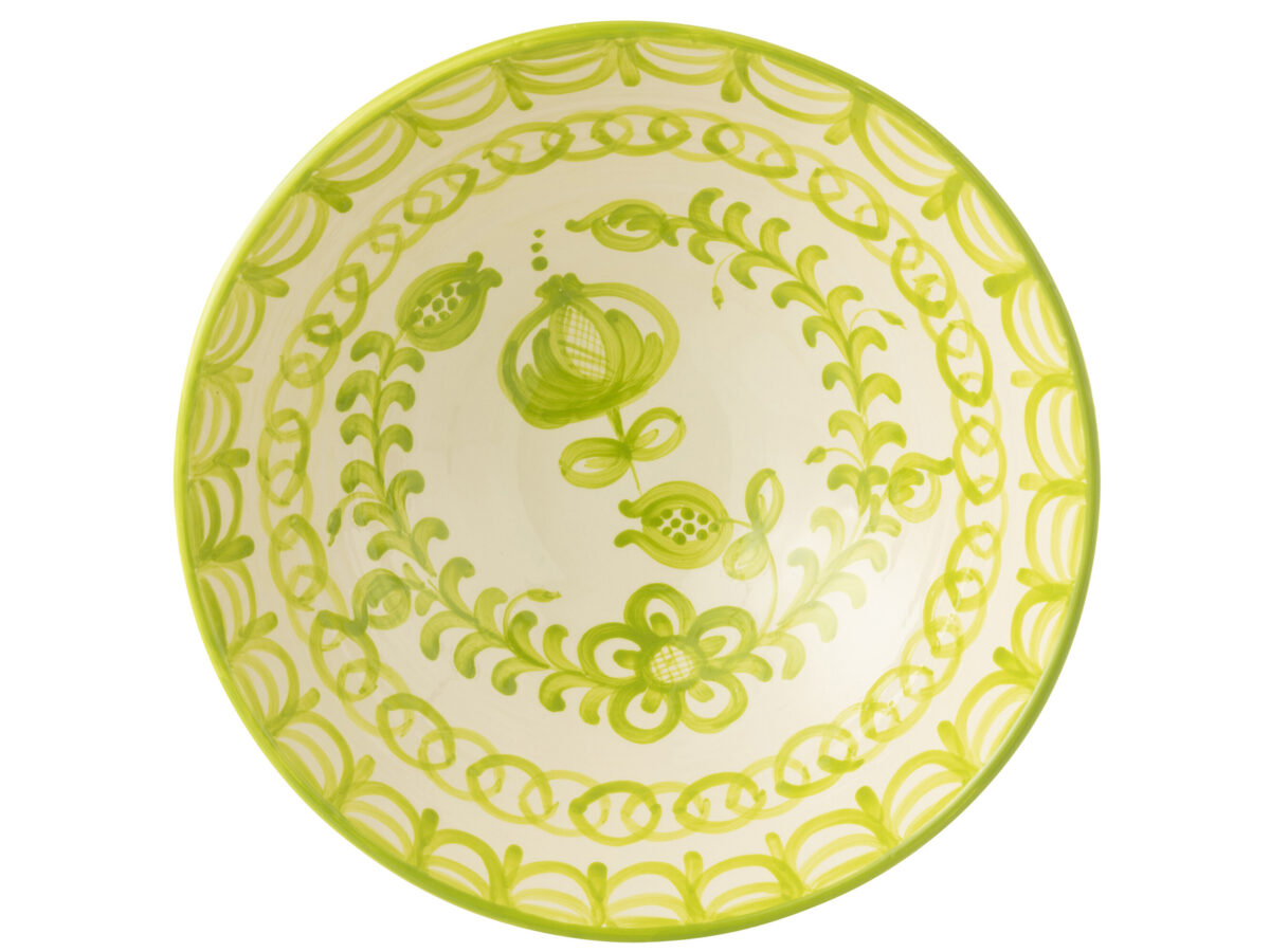 Lebrillo kom Granada keramiek wit/groen