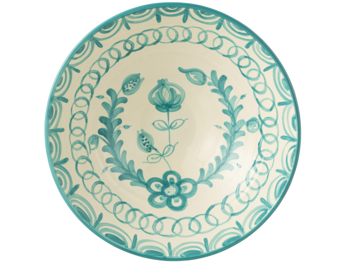 Lebrillo kom Granada keramiek wit/aqua