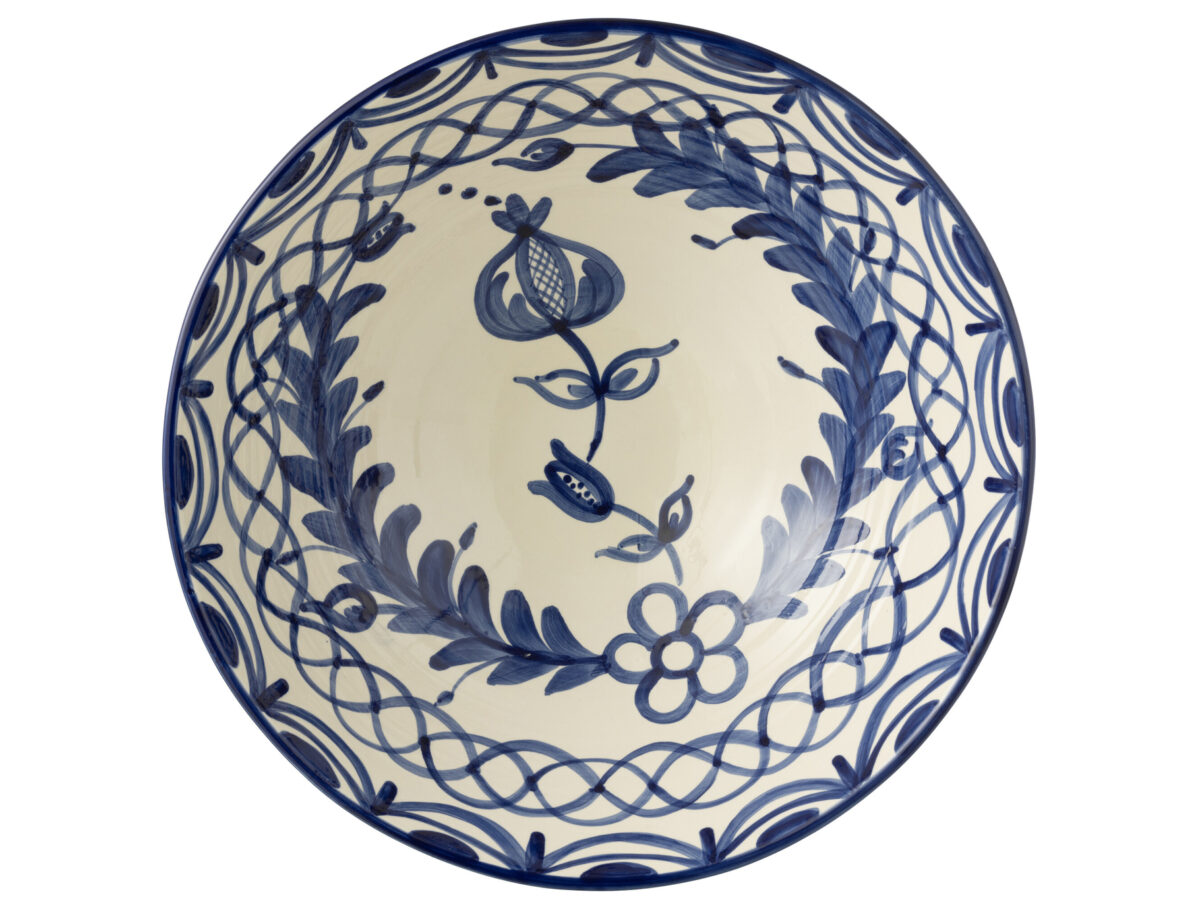 Lebrillo kom Granada keramiek wit/cobaltblauw