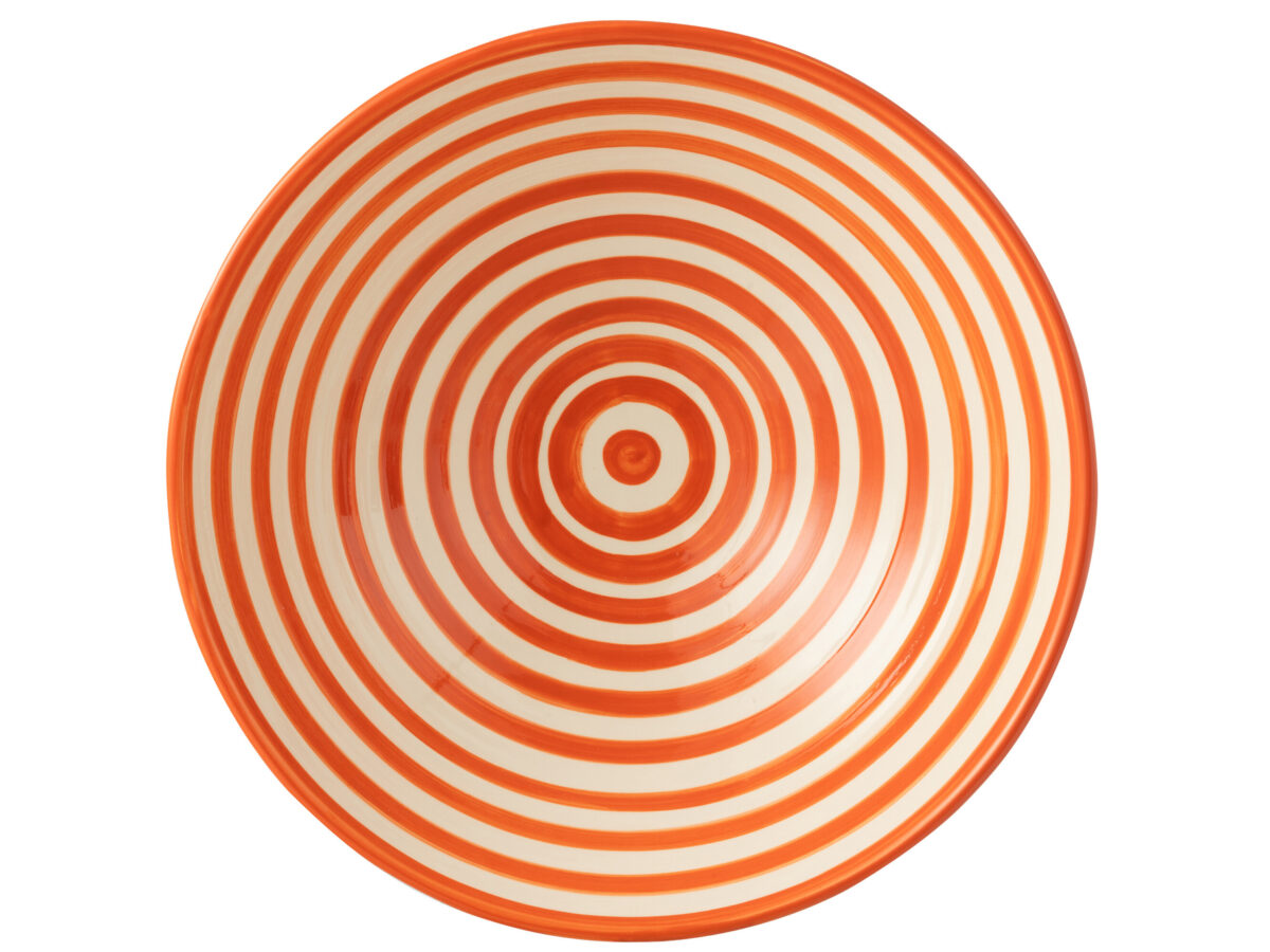 Lebrillo kom Granada Strepen Keramiek Wit/Oranje