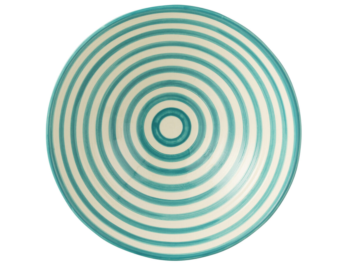 Lebrillo kom Granada Strepen Keramiek Wit/Aqua