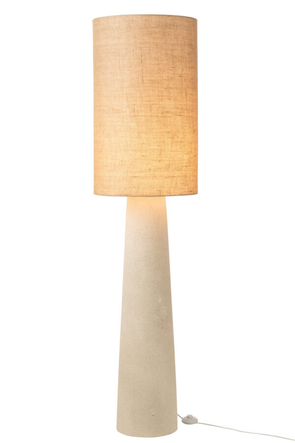 Vloerlamp Ava Fiberglas/Jute Naturel Groot