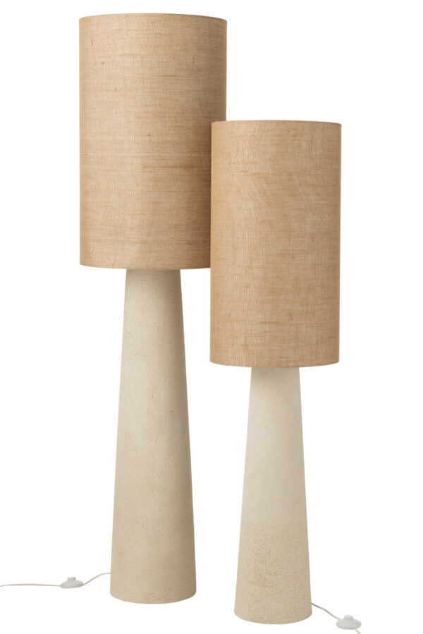Vloerlamp Ava Fiberglas/Jute Naturel Groot