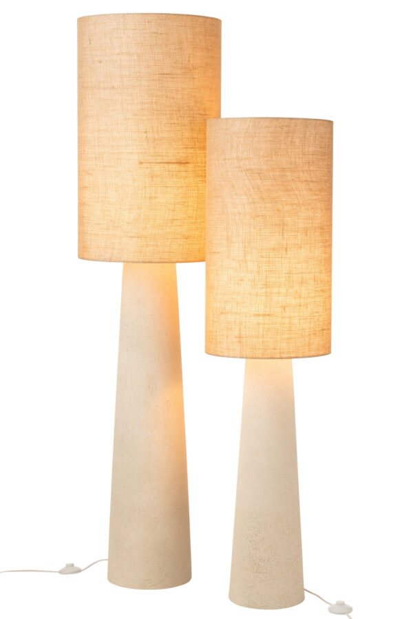 Vloerlamp Ava Fiberglas/Jute Naturel Groot