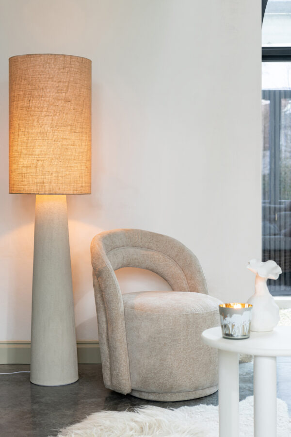 Vloerlamp Ava Fiberglas/Jute Naturel Groot