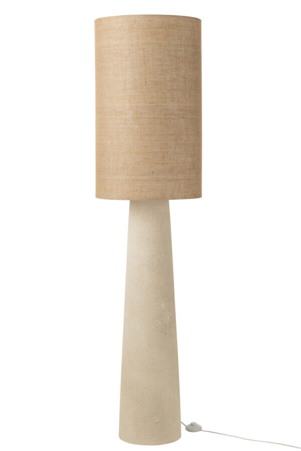 Vloerlamp Ava Fiberglas/Jute Naturel Groot