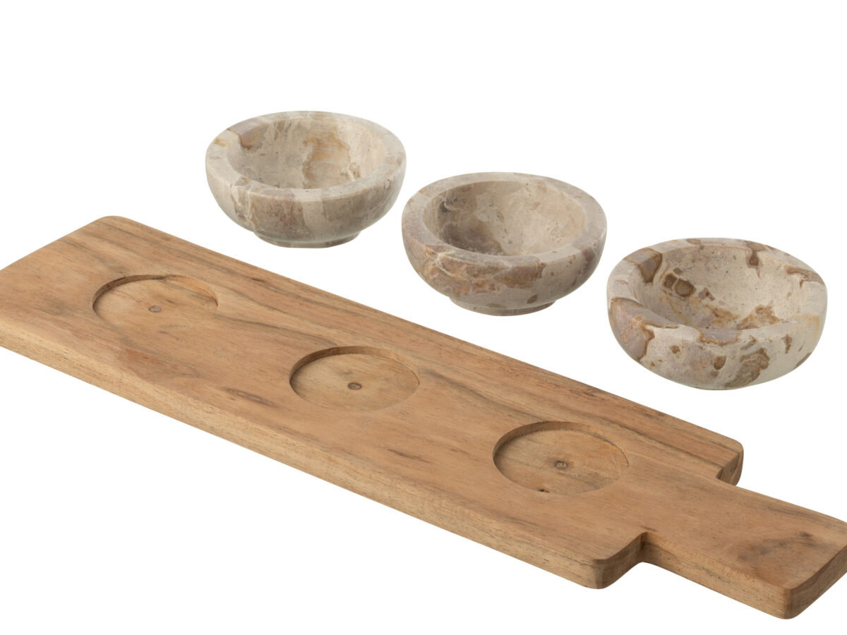 Beige Marmeren Schaaltjes Op Dienblad