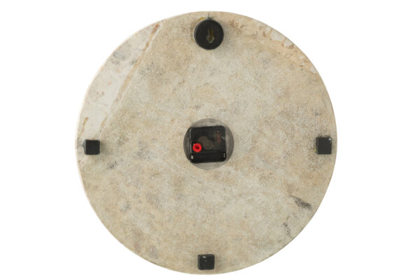 Ronde Marmeren Wandklok Beige/Zwart