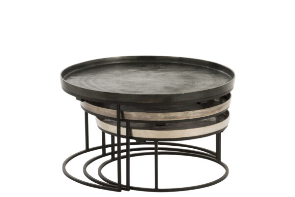 Set van 3 ronde bijzettafels Malmi J-line