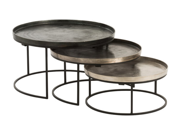 Set van 3 ronde bijzettafels Malmi J-line
