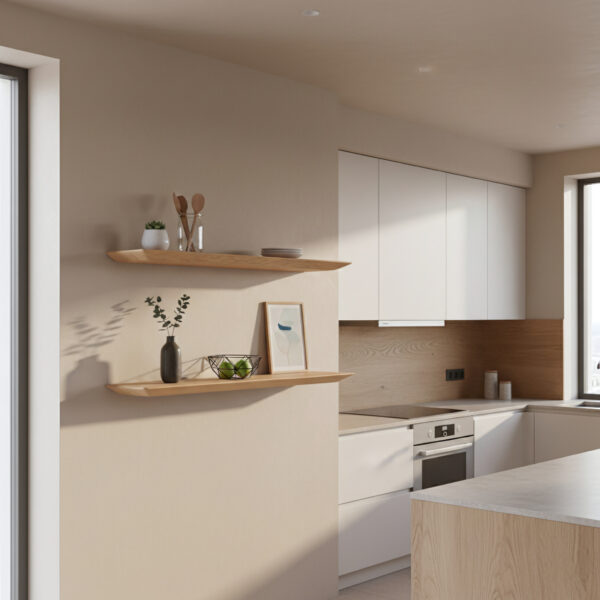 Craftsman Wandplank Teakhout Beige -  90 cm